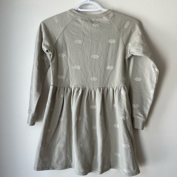 Rylee + Cru long sleeve sweater dress neutral cloud print cotton blend girls 8-9 - Picture 11 of 12